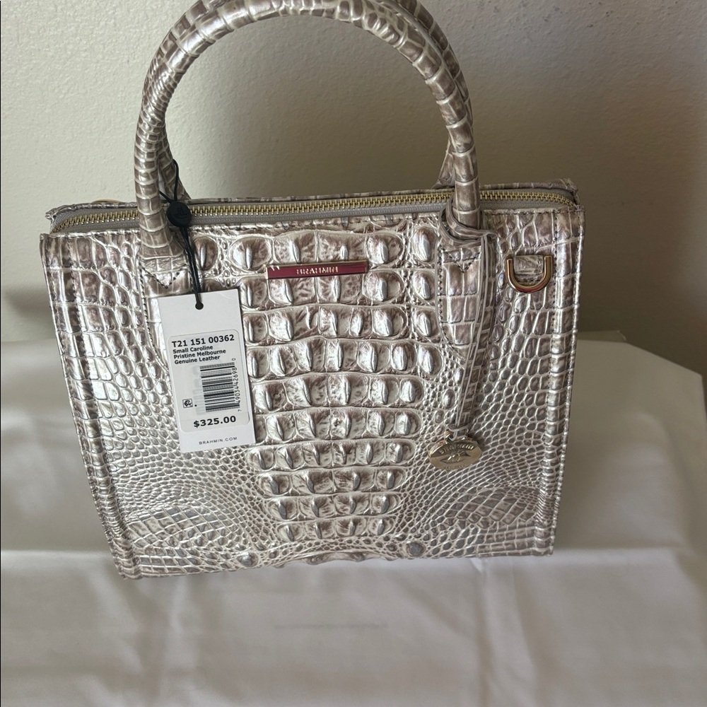 Brahmin Metallic Crocodile Embossed Tote - Picture 4 of 8